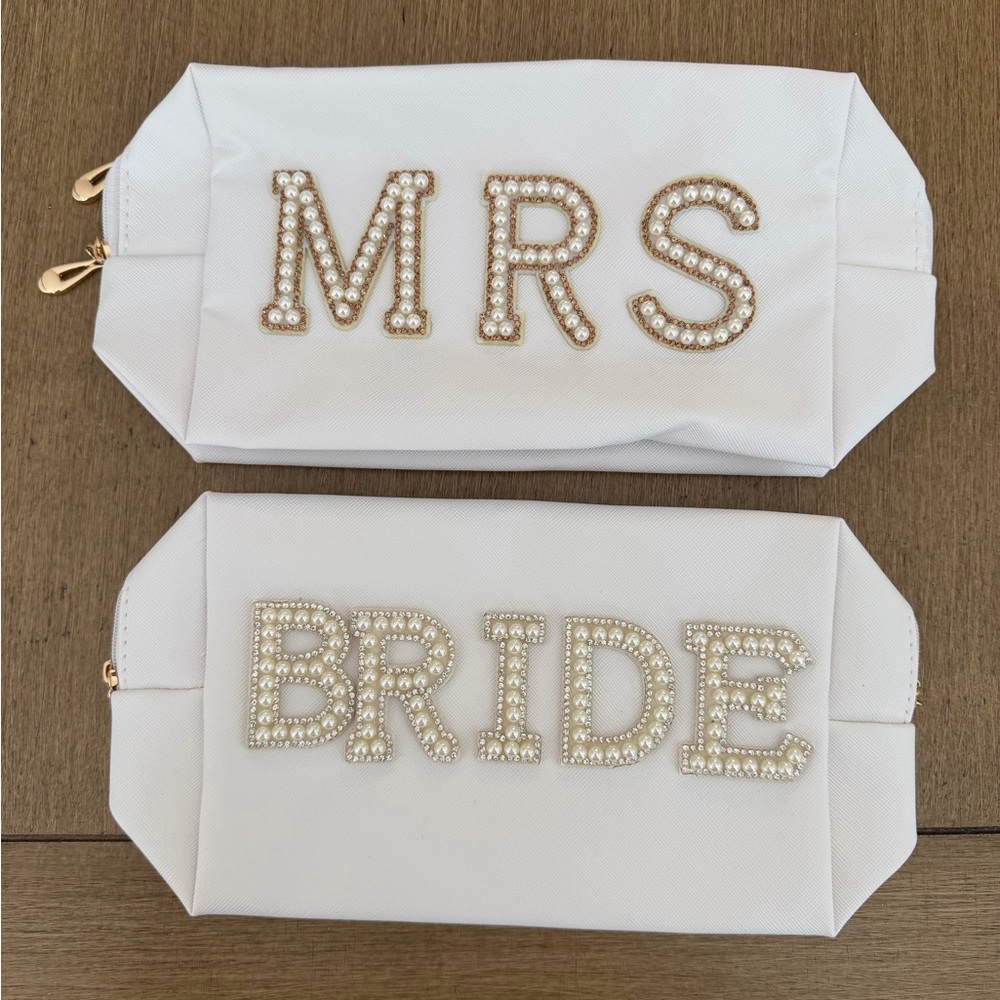 White Bride and Mrs Cosmetic Bags